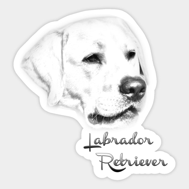 Labrador Retriever (silver sketch)! Especially for Labrador Retriever owners! Sticker by rs-designs